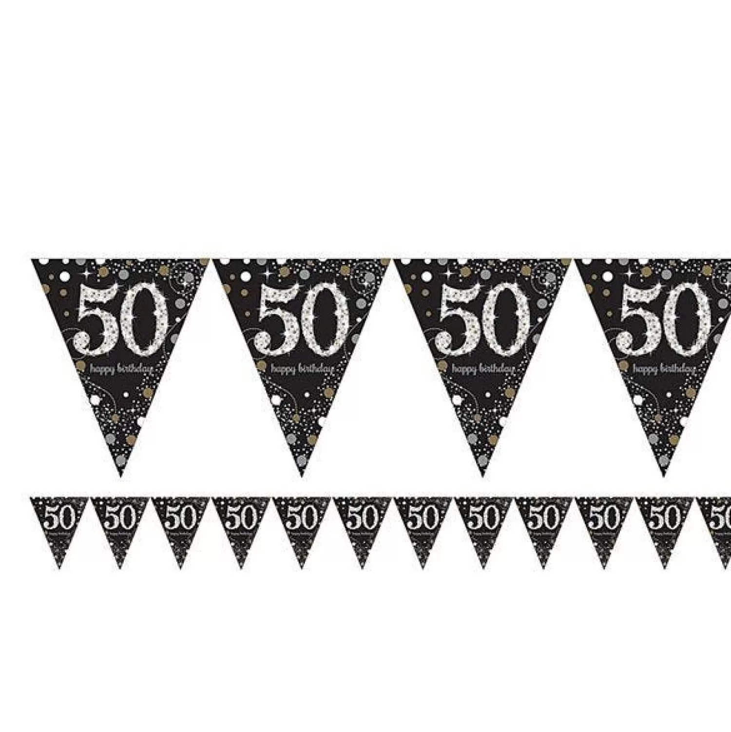 Clearance Party Delights Sparkling Celebration 50Th Foil Bunting - 4M