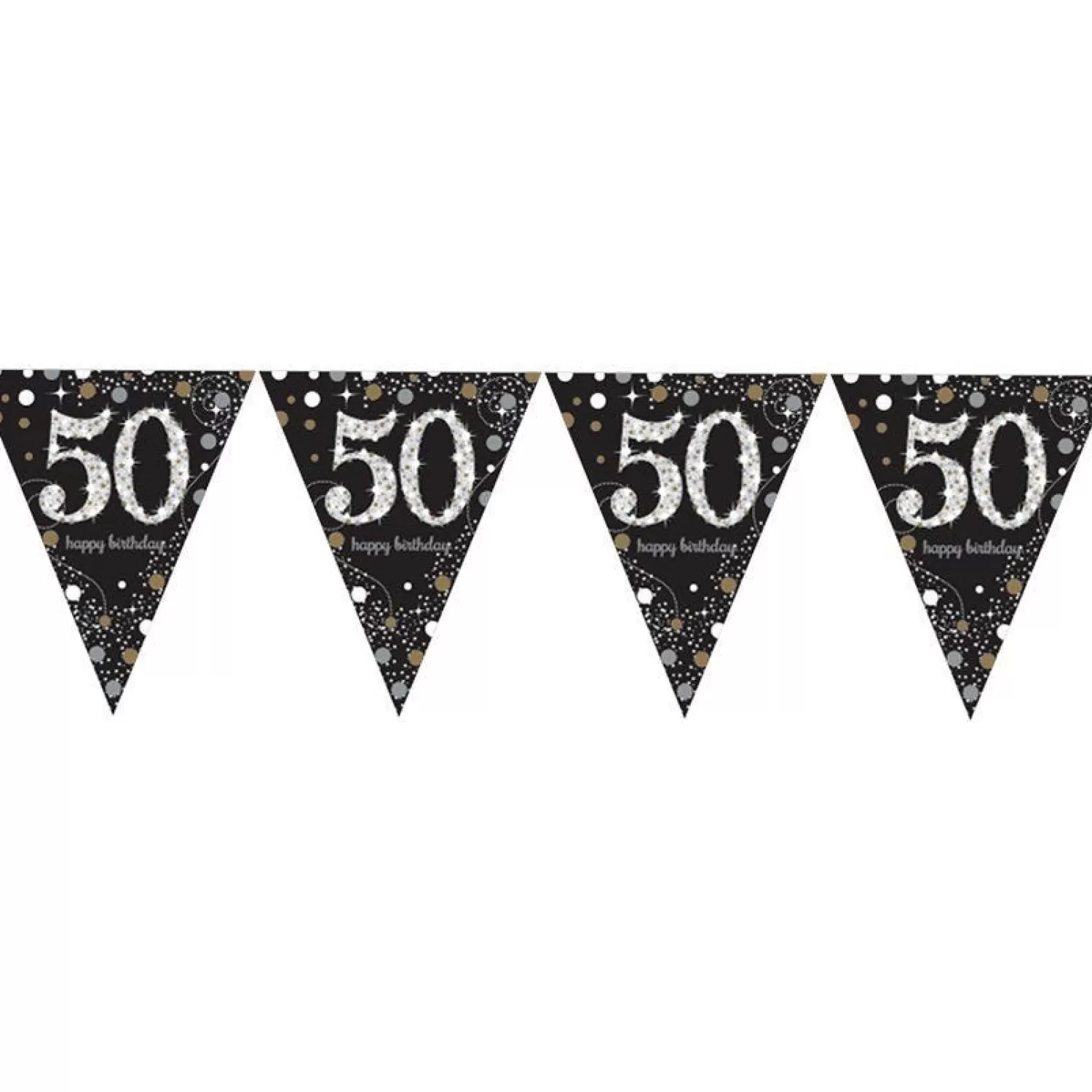 Clearance Party Delights Sparkling Celebration 50Th Foil Bunting - 4M