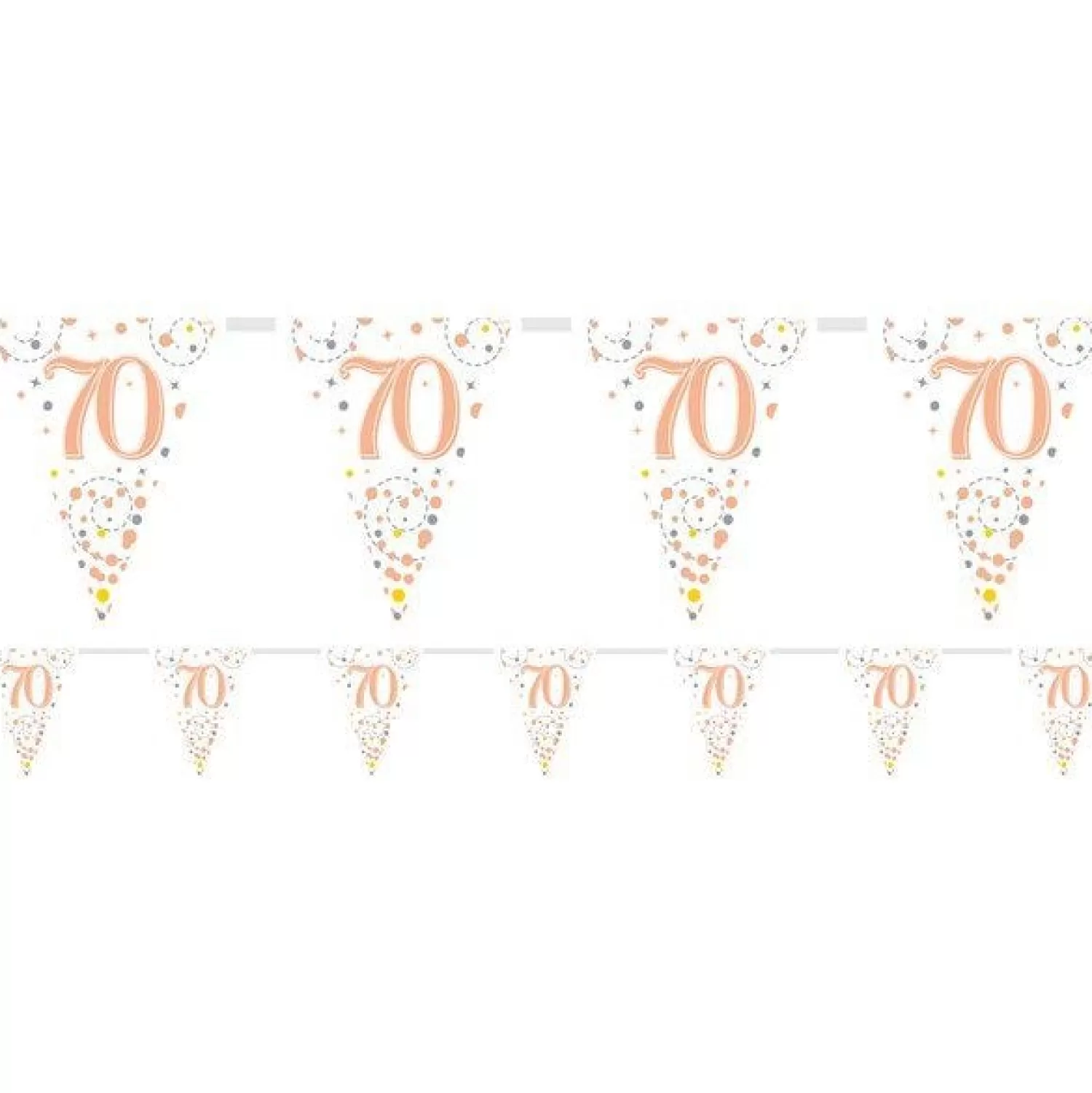 Online Party Delights Sparkling Fizz 70Th Foil Bunting - 3.9M