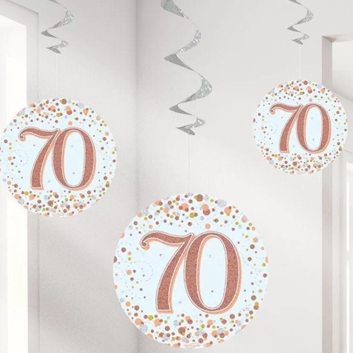 Outlet Party Delights Sparkling Fizz 70Th Hanging Swirls (6Pk)