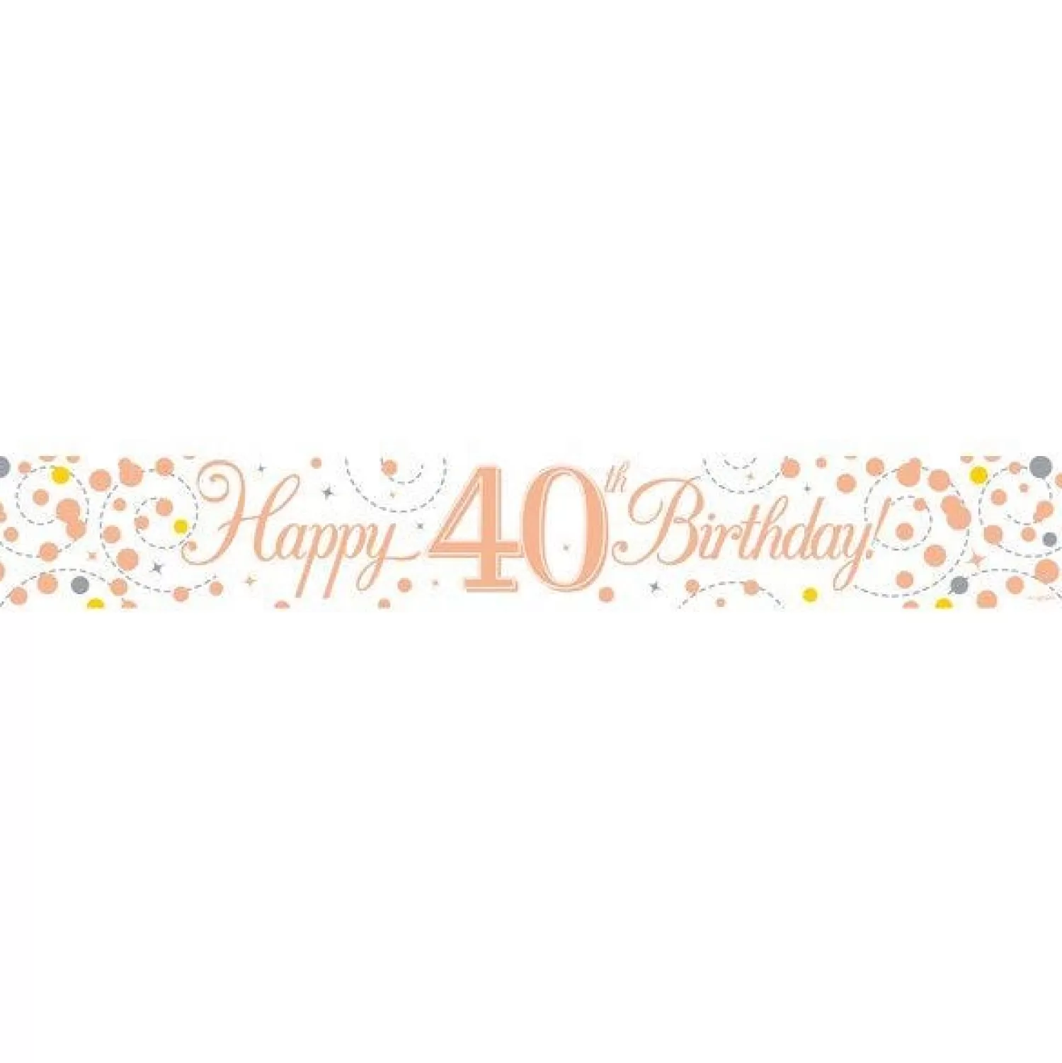 New Party Delights Sparkling Fizz 'Happy 40Th Birthday' Banner - 2.7M