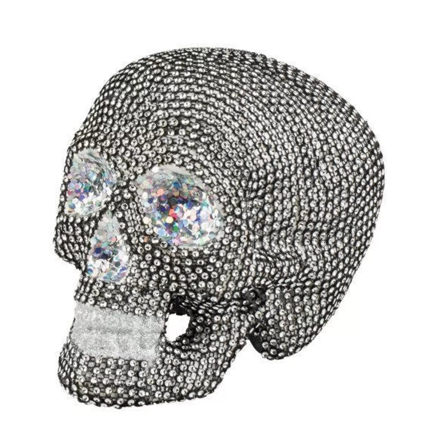 Sparkly Silver Skull Table Decoration - 19Cm<Party Delights Shop