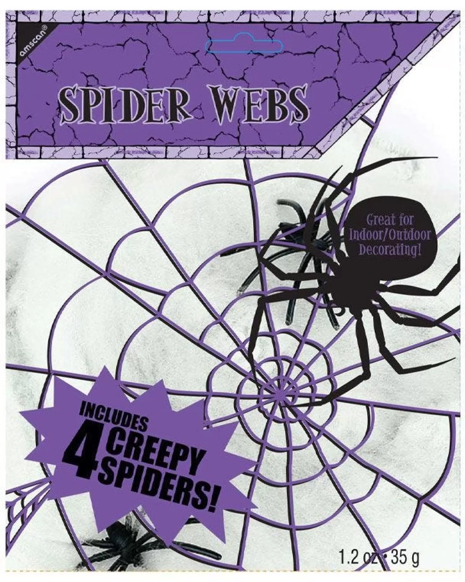 Spider Web With 4 Spiders - 35G<Party Delights Outlet