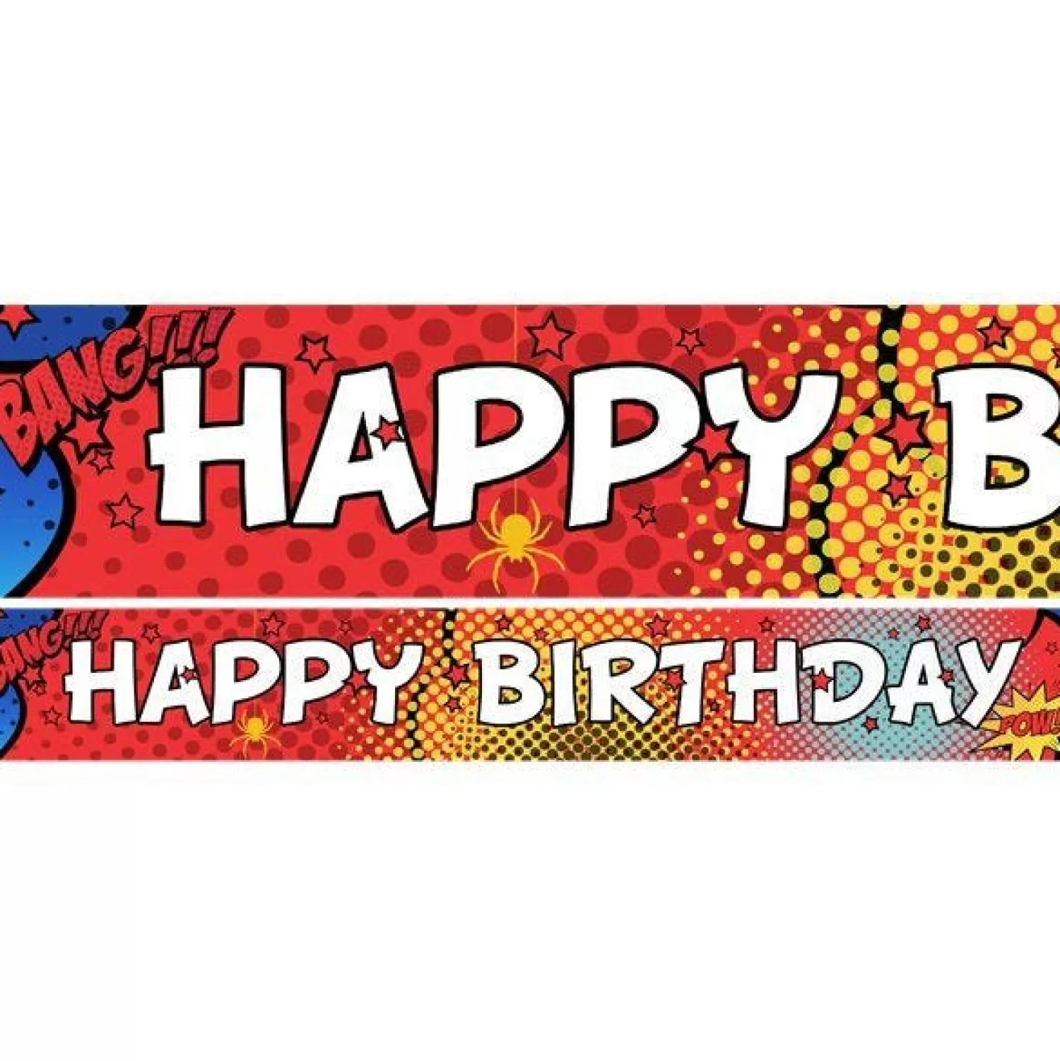 Discount Party Delights Spider-Man Style Paper Banners - 1M (3Pk)