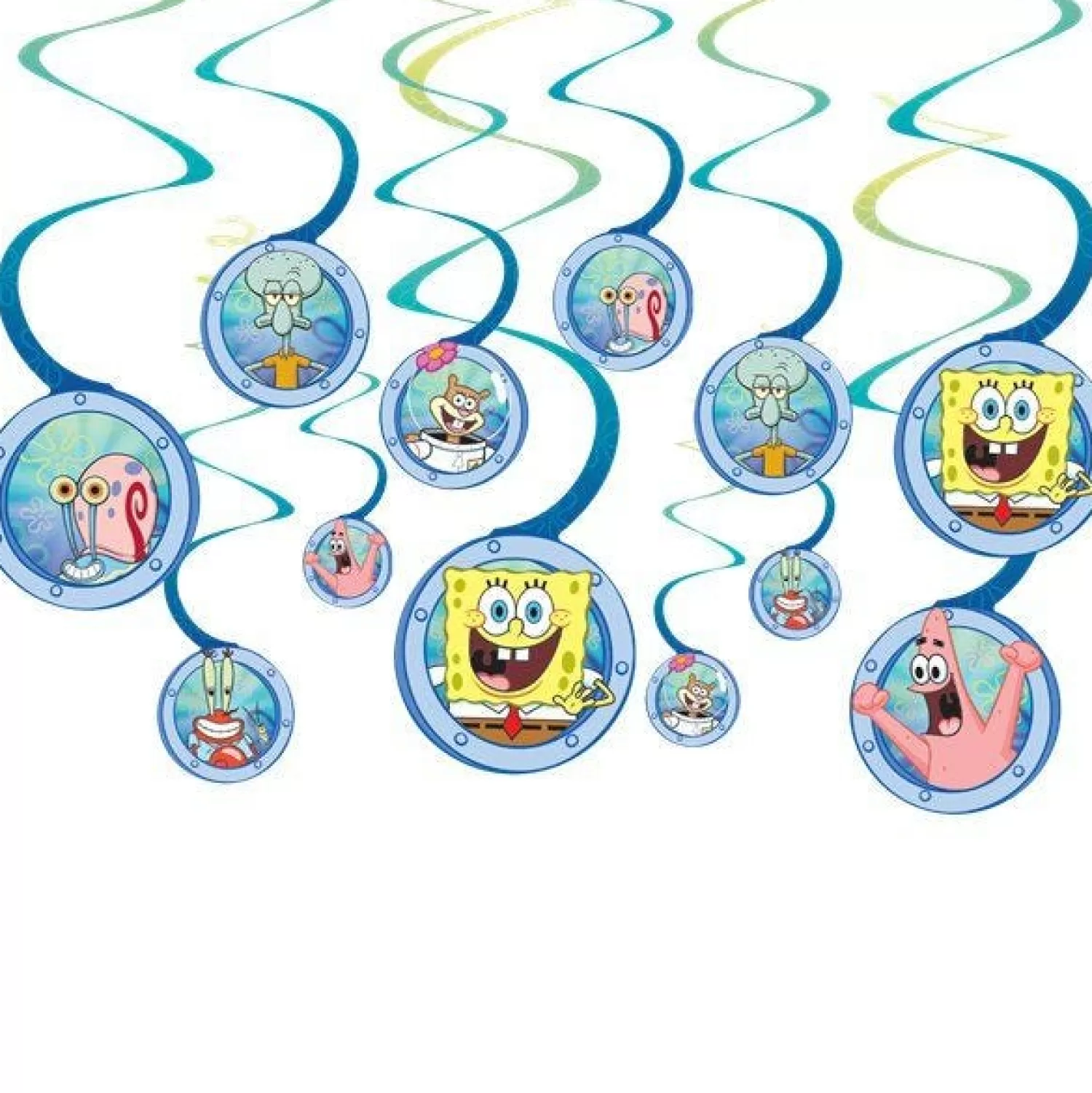 Flash Sale Party Delights Spongebob Swirl Paper Decorations (12Pk)