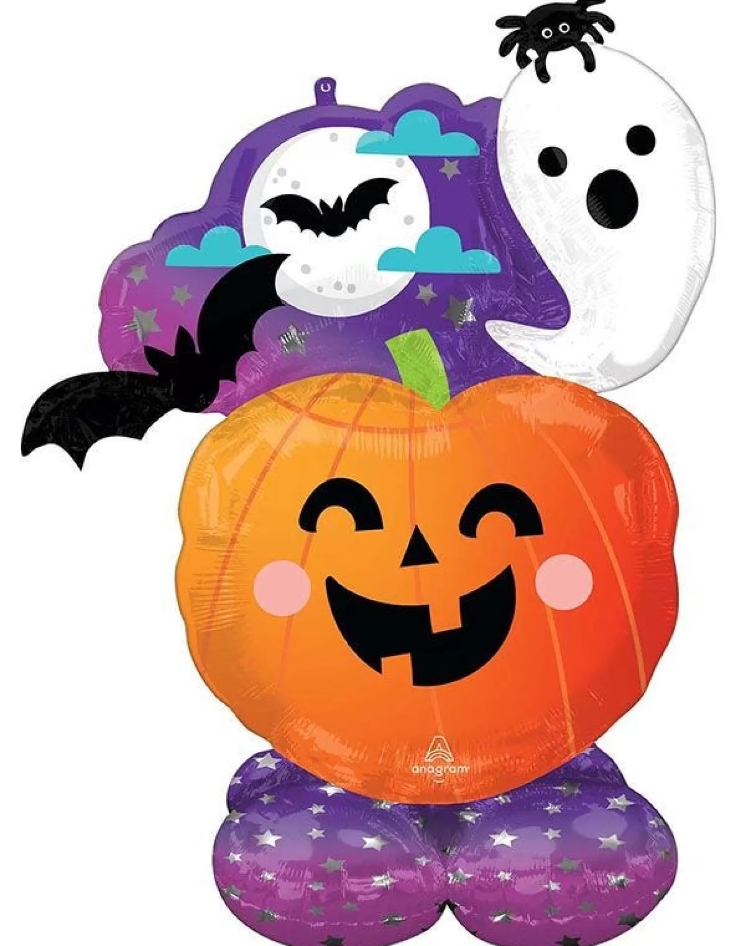 Spooky Ghost & Pumpkin Air Fill Airloonz Balloon - 52" Foil<Party Delights Outlet