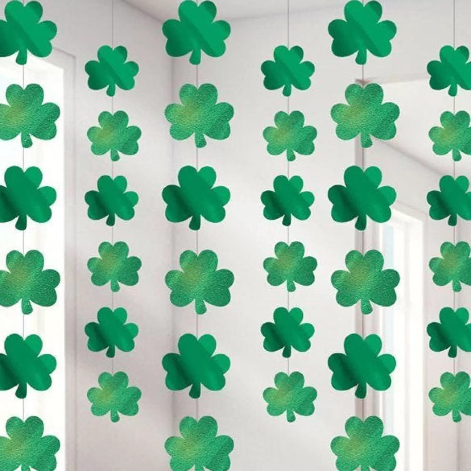 Cheap Party Delights St Patrick's Day Shamrock Hanging Strings - 2.1M (6Pk)