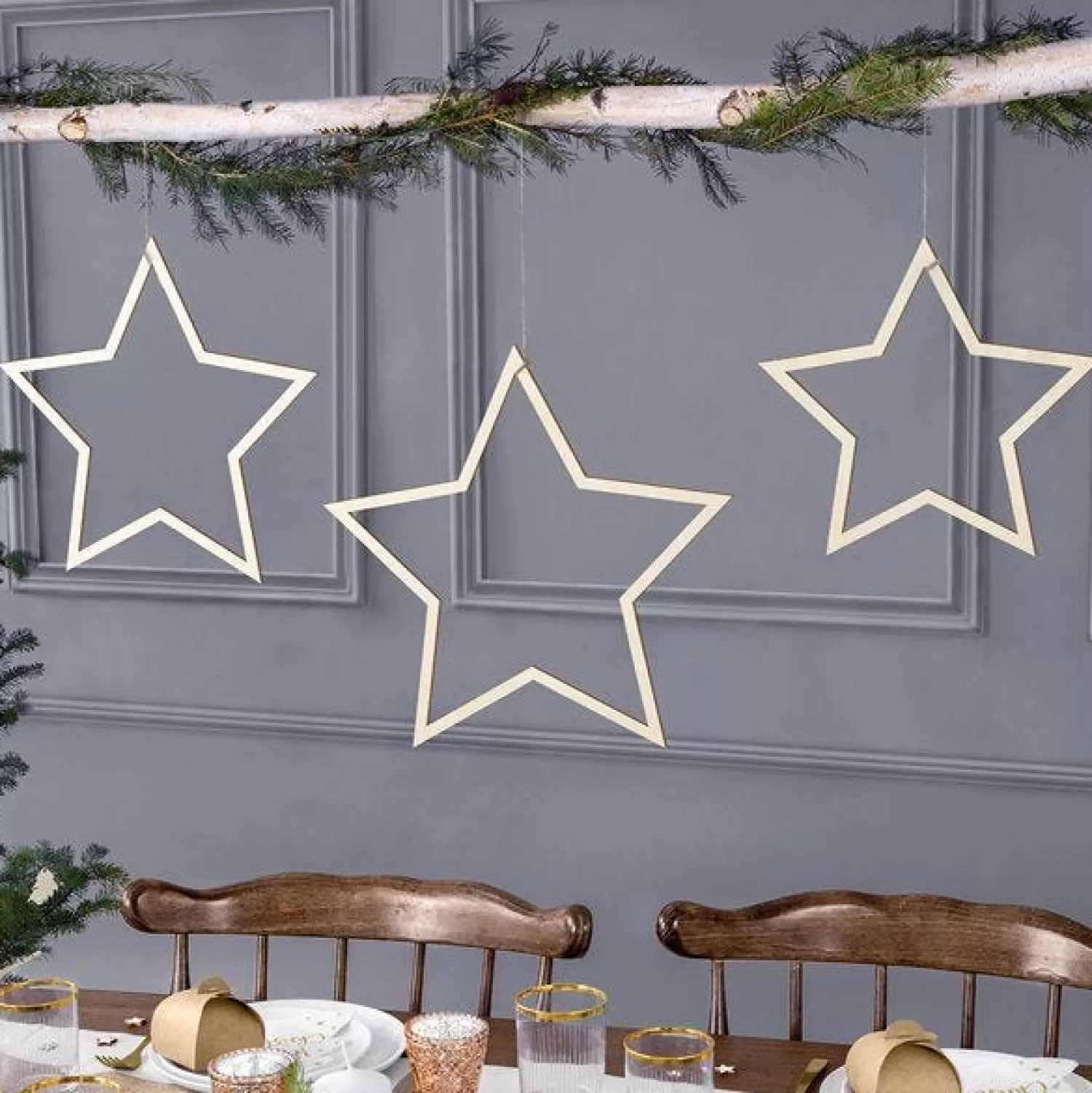 Star Wooden Decorations (3Pk)<Party Delights Best Sale