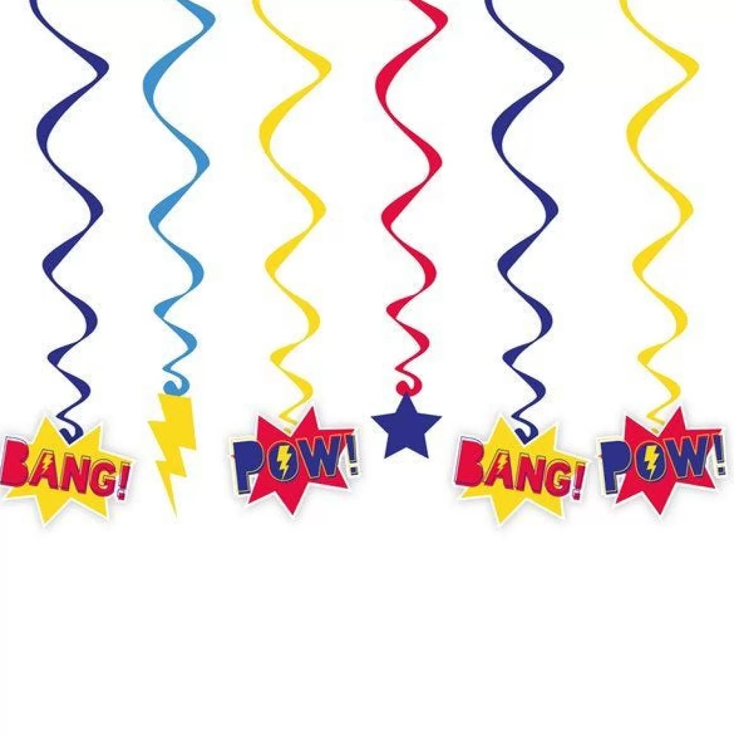 Flash Sale Party Delights Super Hero Party Hanging Swirl Decorations (6Pk)