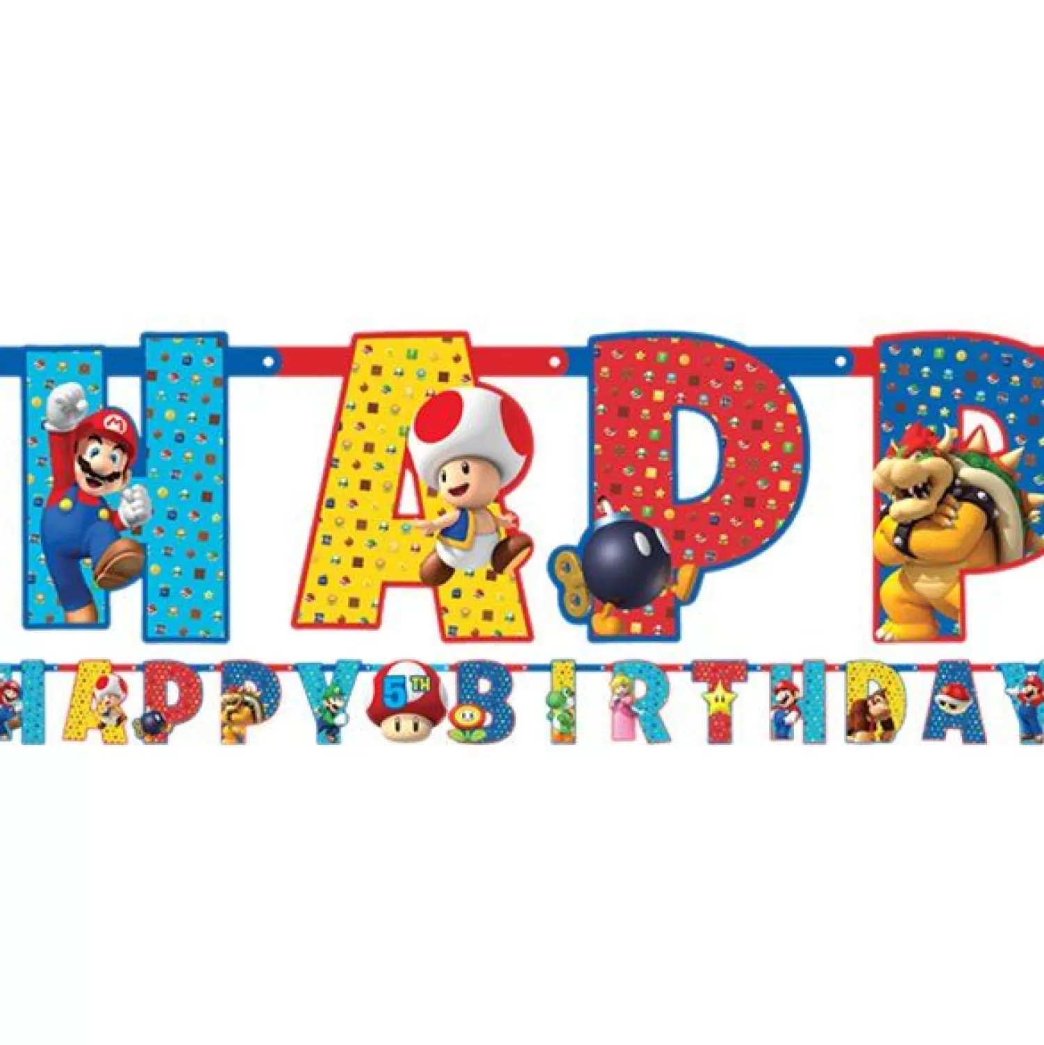 Outlet Party Delights Super Mario Jumbo Add An Age Letter Banner - 3.2M