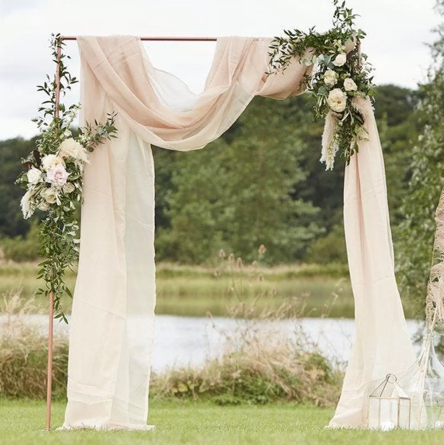 Clearance Party Delights Taupe Draping Voile Backdrop - 6M X 2.5M