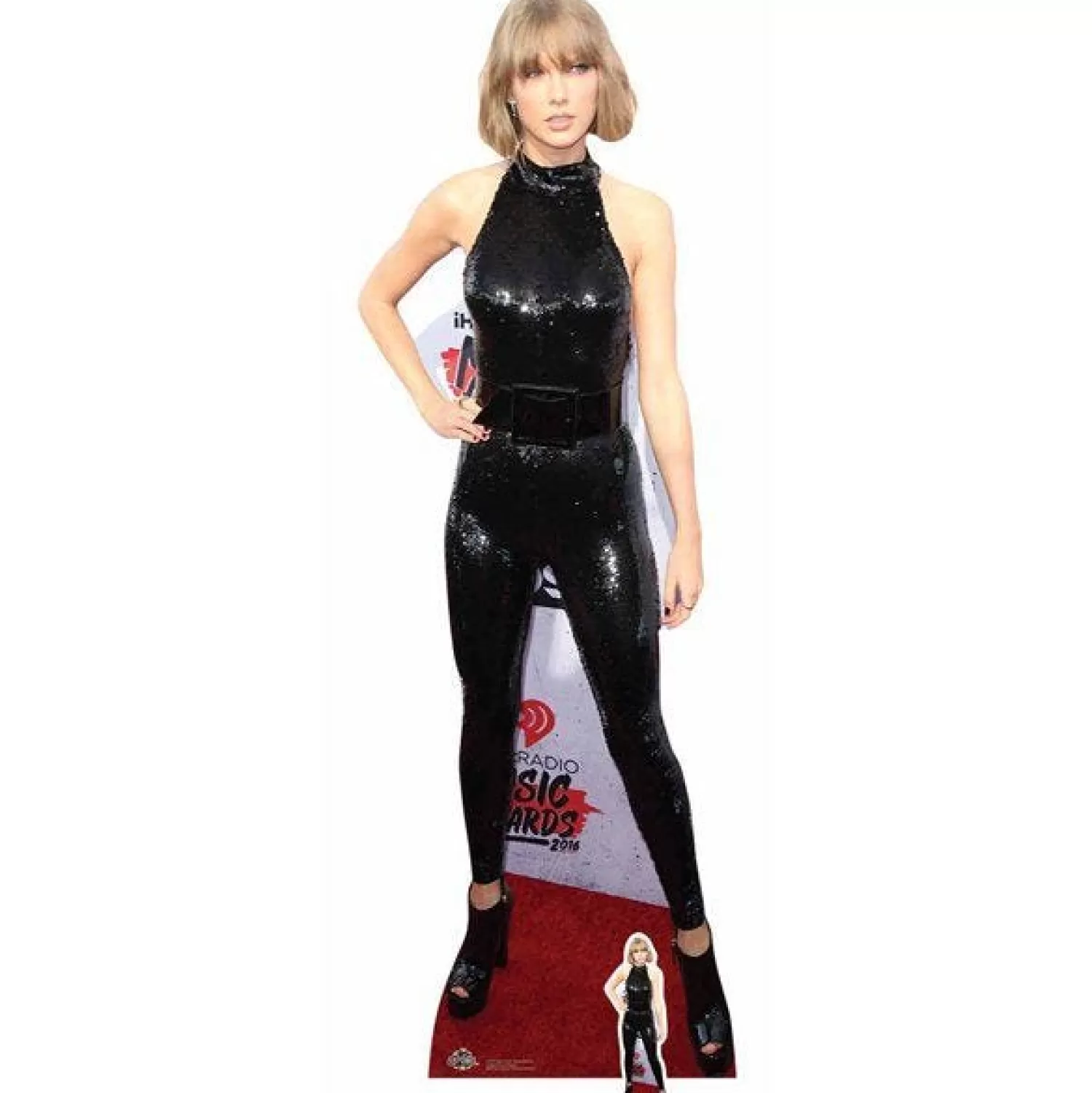 Fashion Party Delights Taylor Swift Black Catsuit Cardboard Cutout - 179Cm X 56Cm