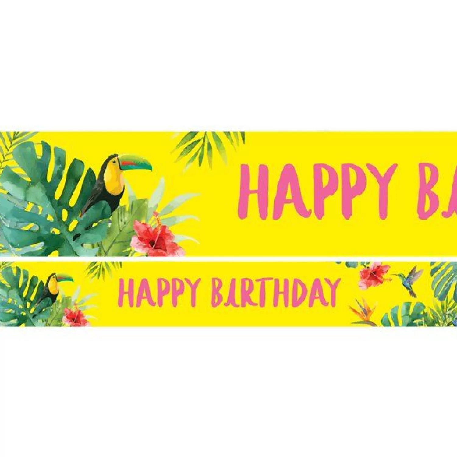 New Party Delights Tropical Fiesta 'Happy Birthday' Paper Banners - 1M (3Pk)