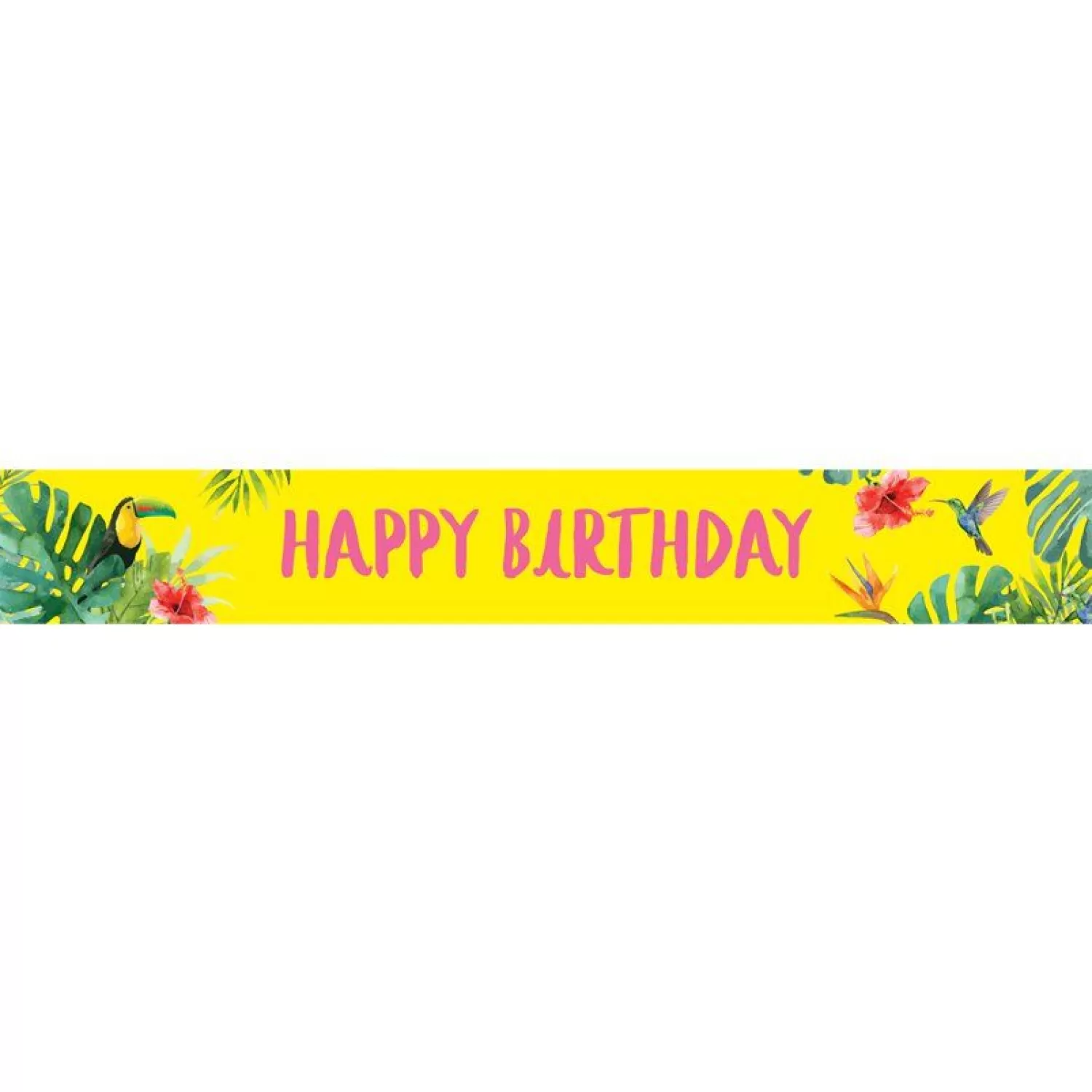 New Party Delights Tropical Fiesta 'Happy Birthday' Paper Banners - 1M (3Pk)