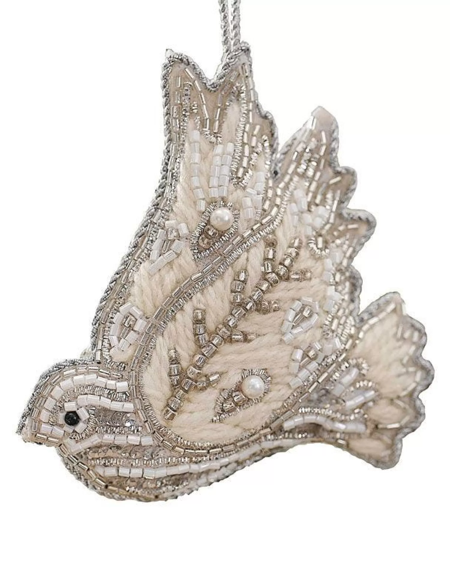 Turtle Dove Velvet Embroidered Tree Decoration<Party Delights Hot