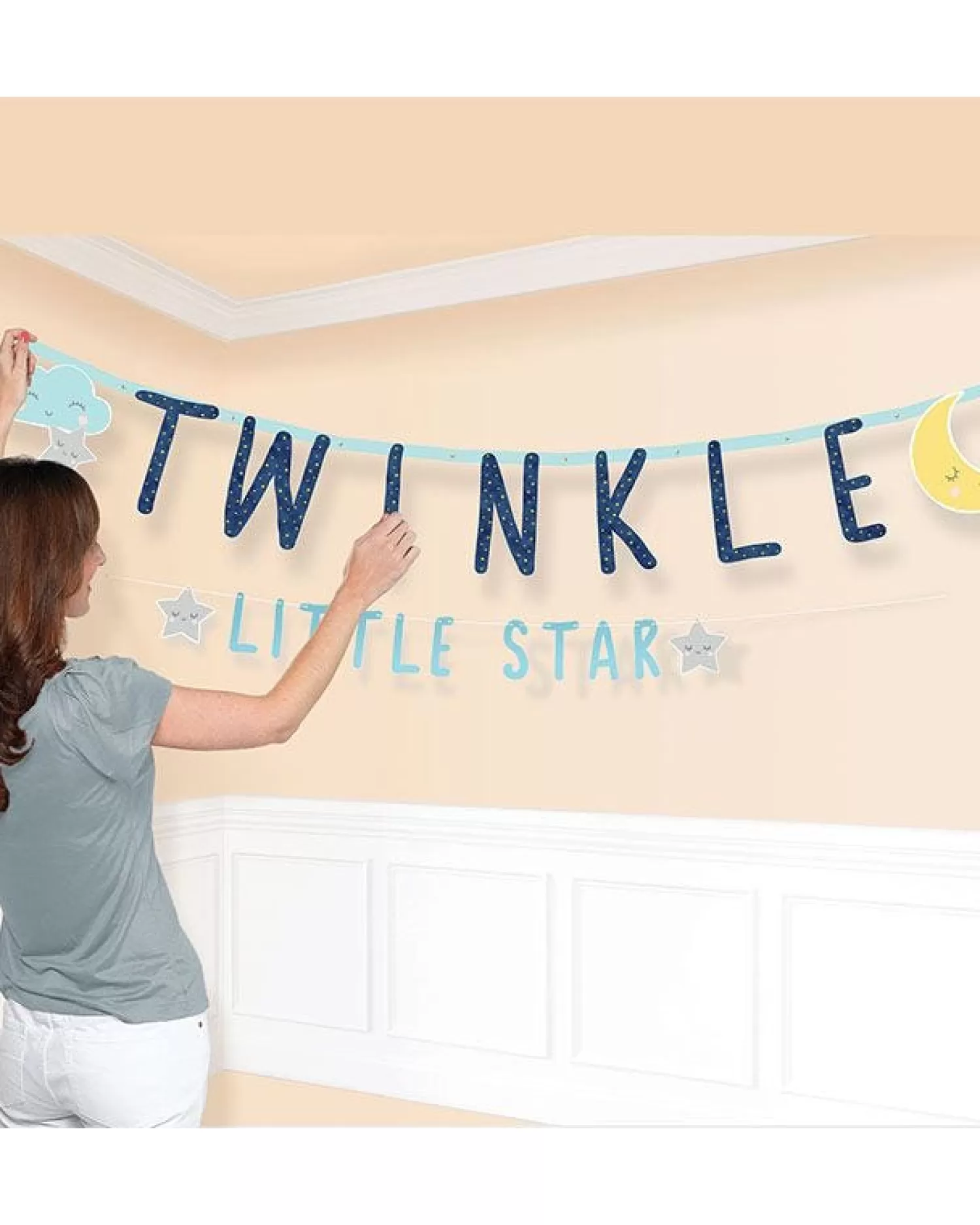 Hot Party Delights Twinkle Little Star Jumbo Paper Letter Banner - 1.8M