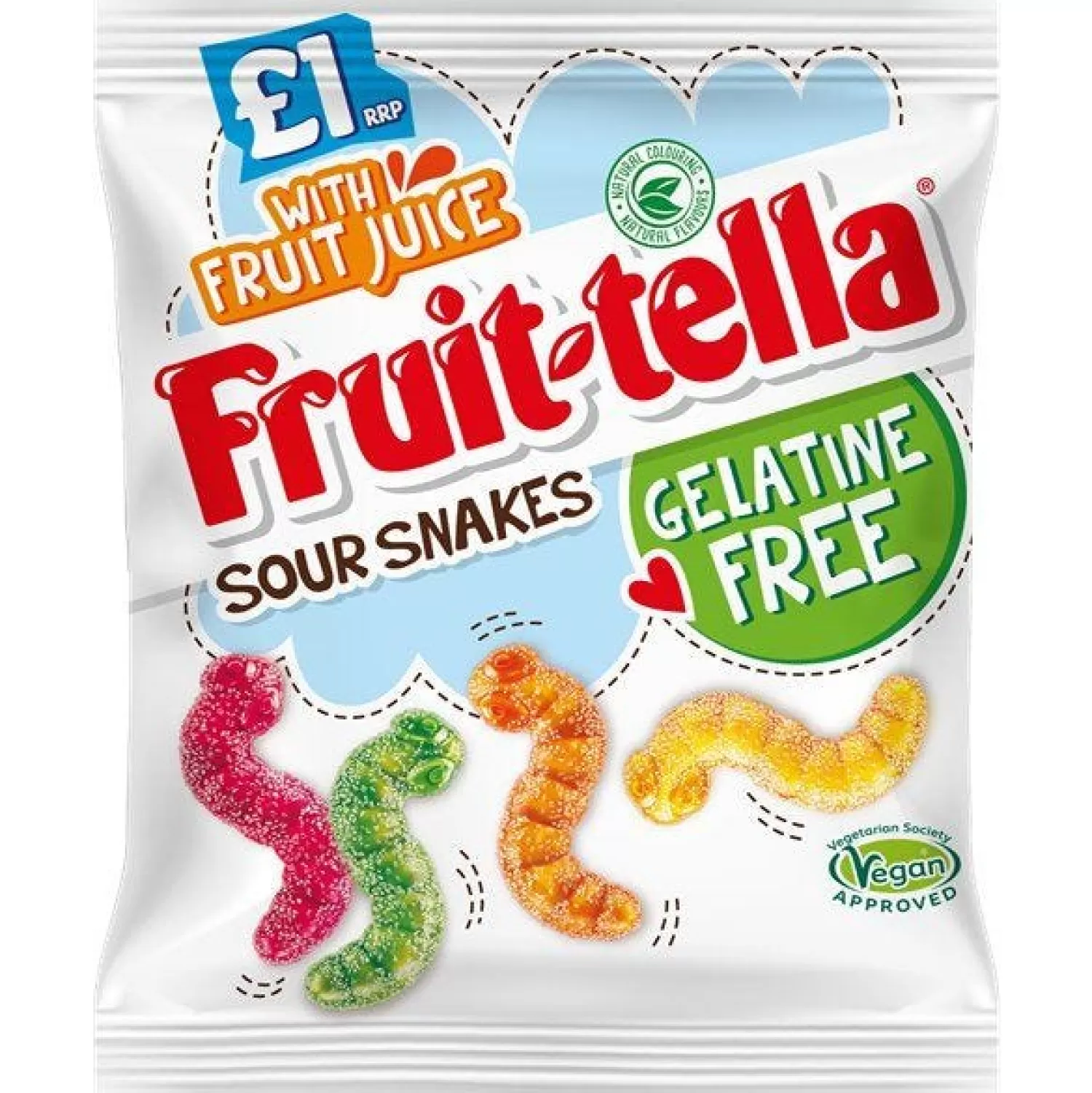 Cheap Party Delights Vegan Approved Fruitella Sour Snakes - 100G