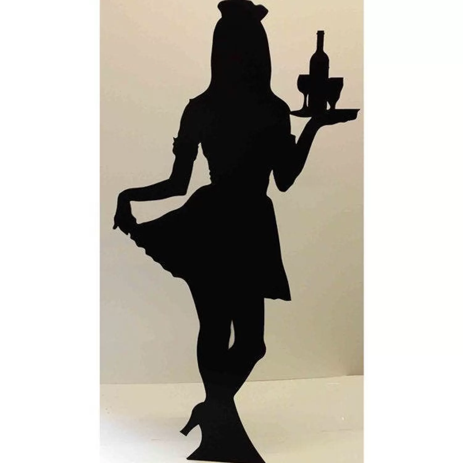 Clearance Party Delights Waitress Silhouette Cardboard Cutout - 175Cm X 87Cm