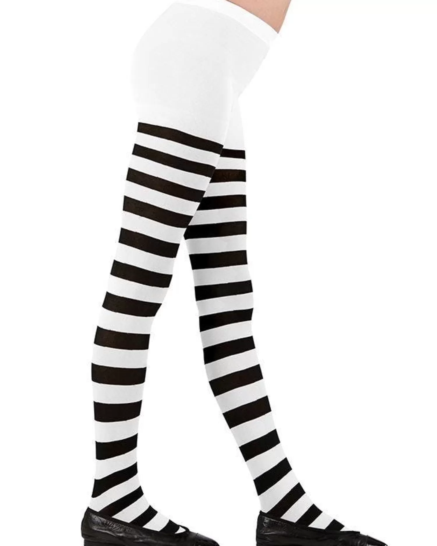 White & Black Tights - Child 11-14 Years<Party Delights Hot