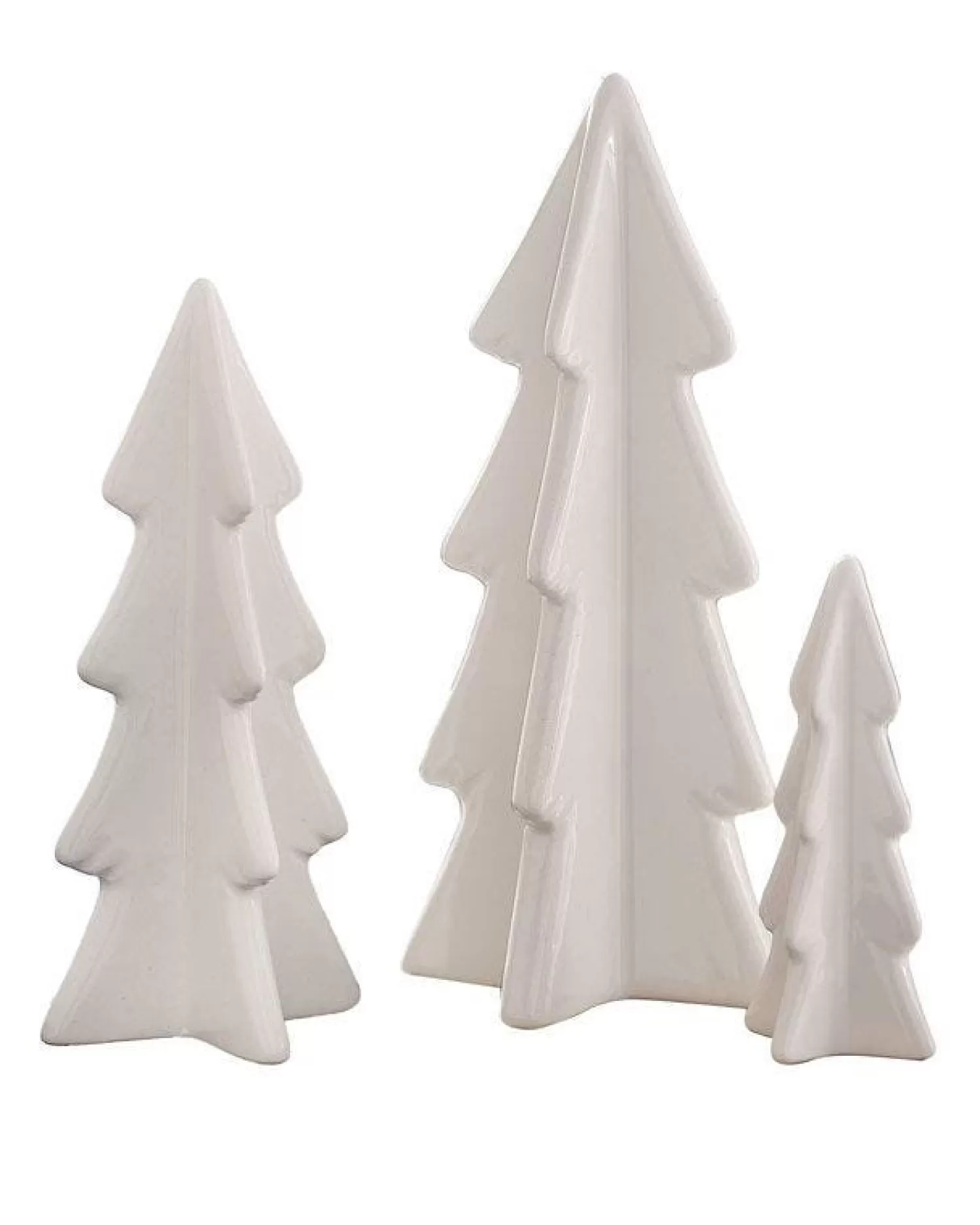 White Ceramic Trees Decoration (3Pk)<Party Delights Flash Sale