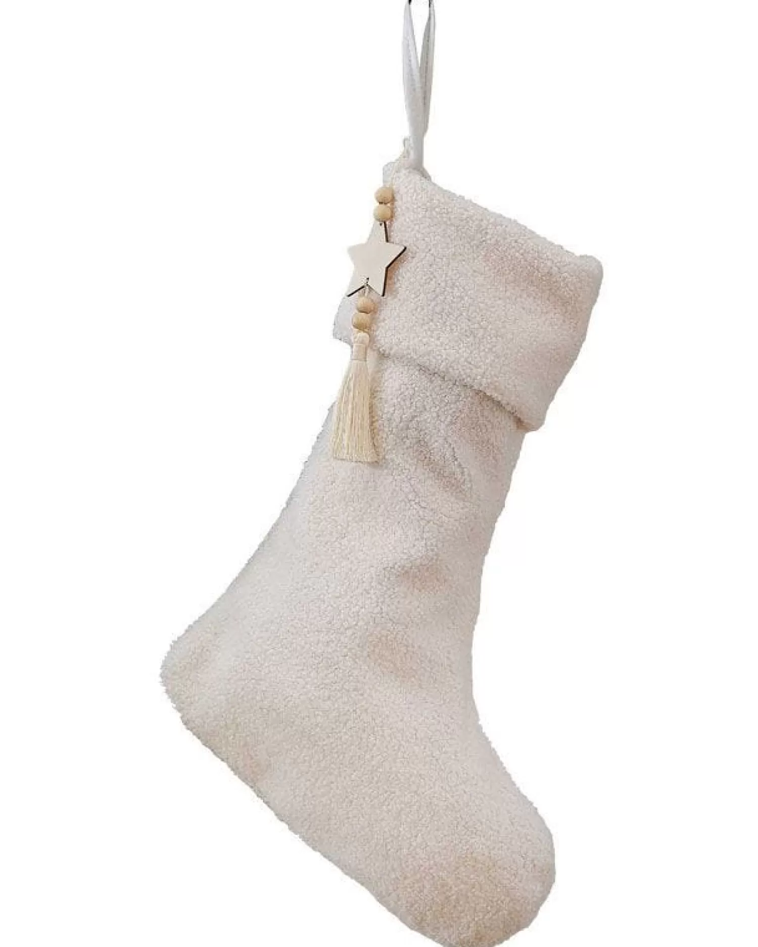 White Fabric Stocking With Charm<Party Delights Fashion