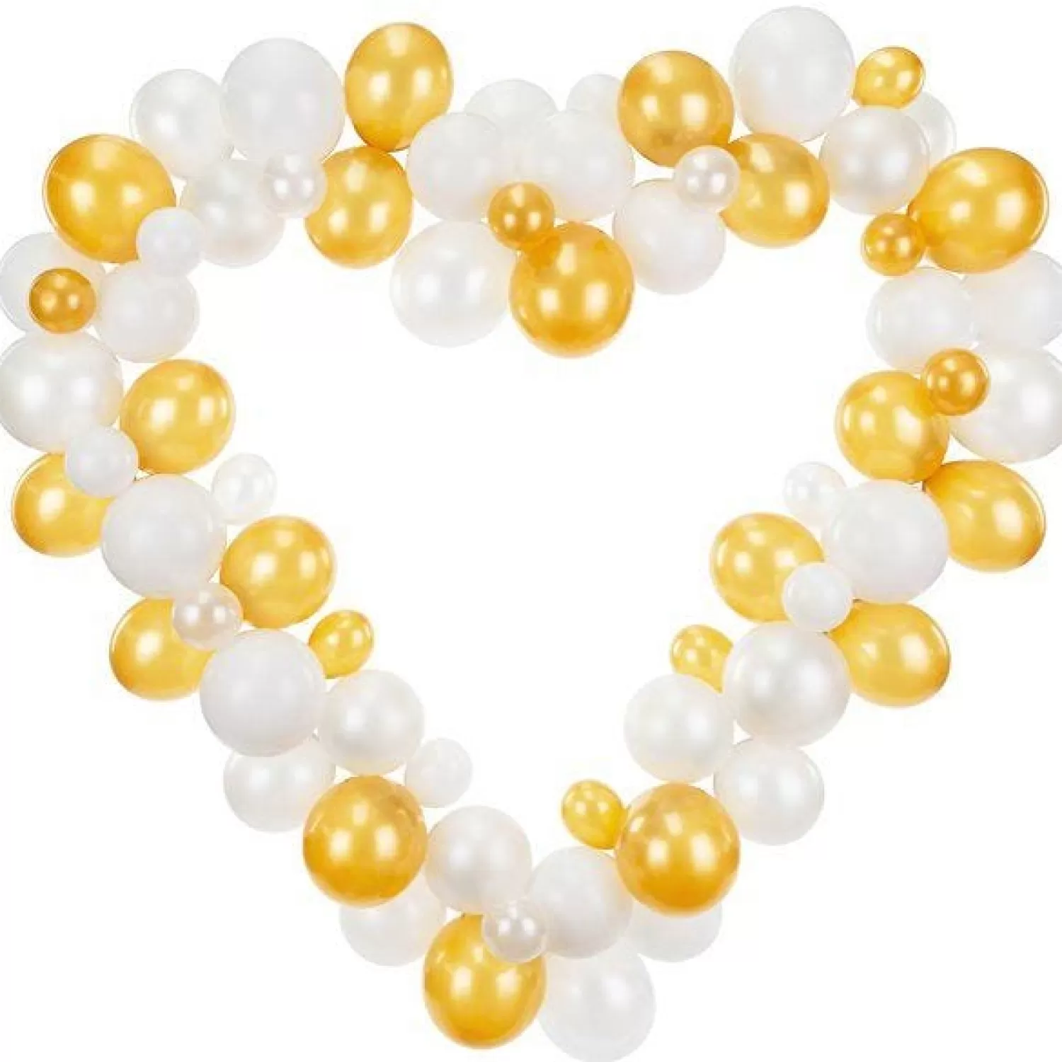 Best Party Delights White Heart Balloon Garland - 60 Balloons