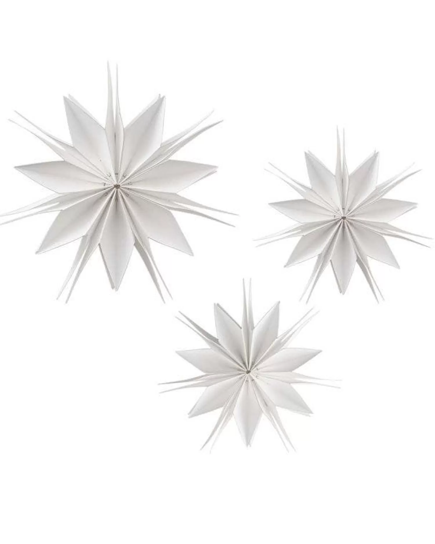 White Paper Stars Hanging Decorations (7Pk)<Party Delights Outlet