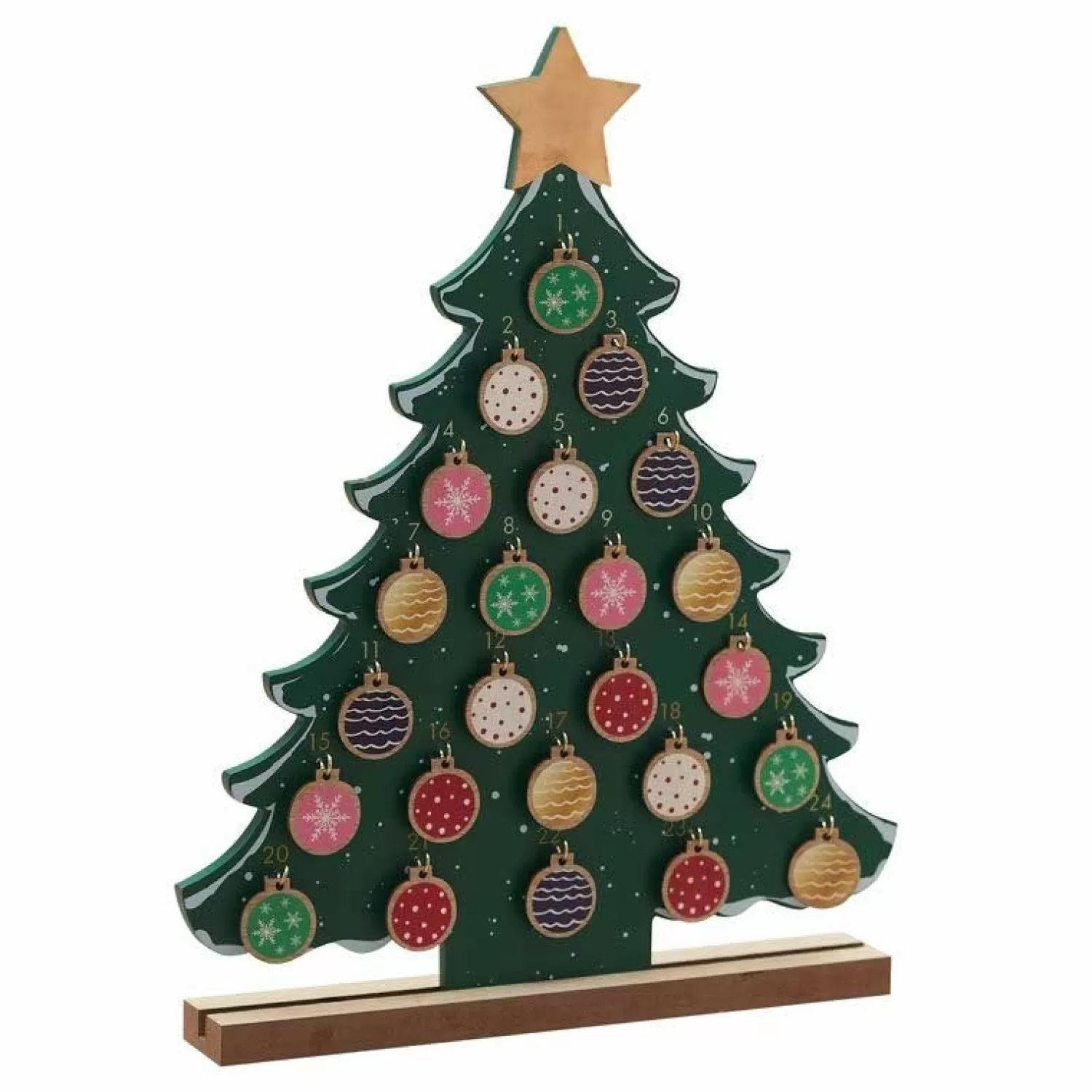 Wooden Christmas Tree Advent Calendar - 46Cm<Party Delights Online