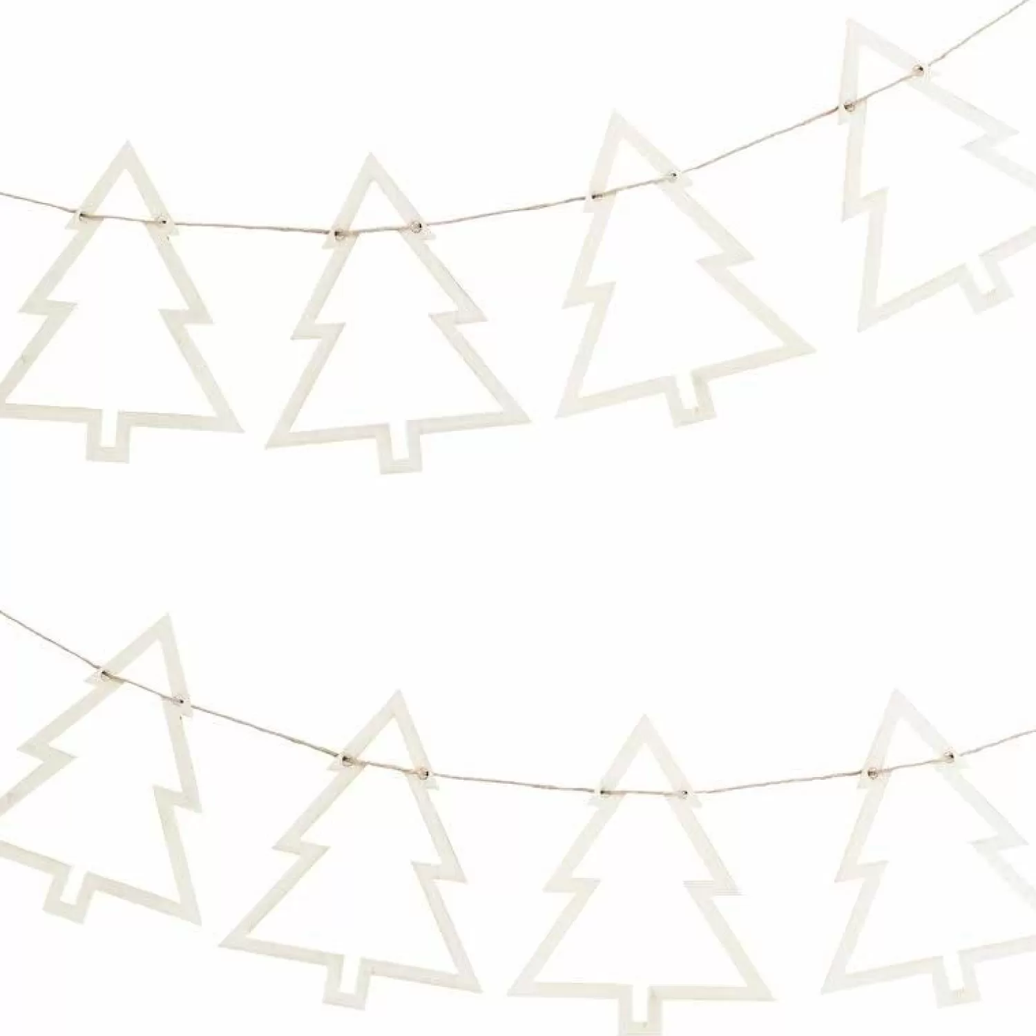 Wooden Christmas Tree Bunting - 1.5M<Party Delights Clearance