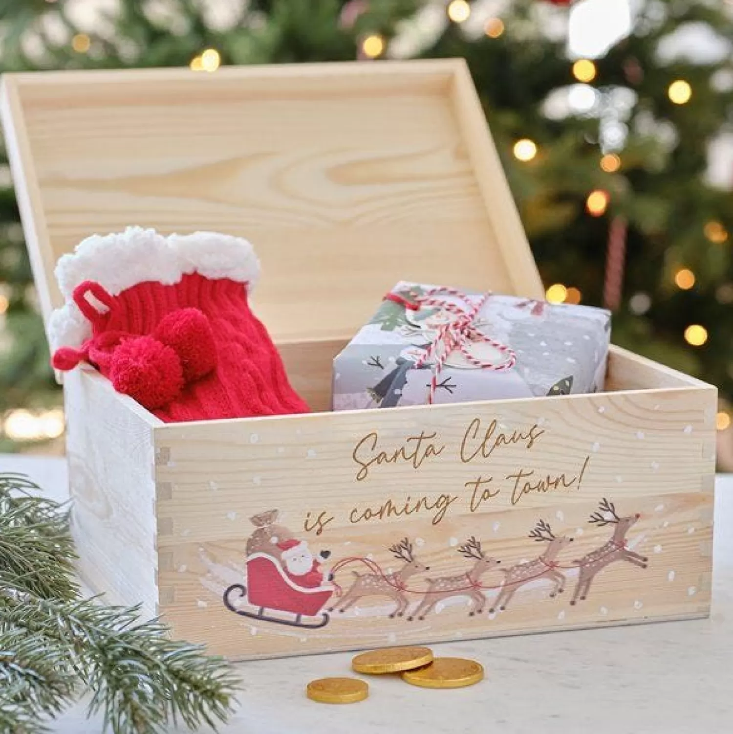 Wooden Customisable Christmas Eve Box<Party Delights Best Sale