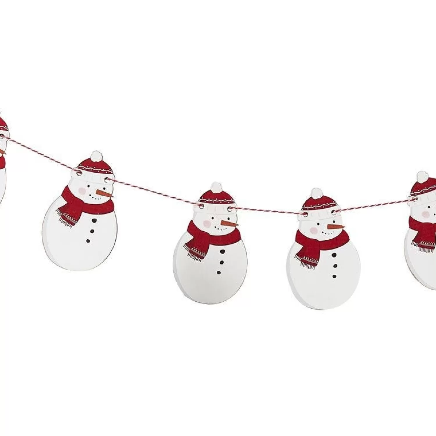 Wooden Snowman Garland - 2M<Party Delights Clearance