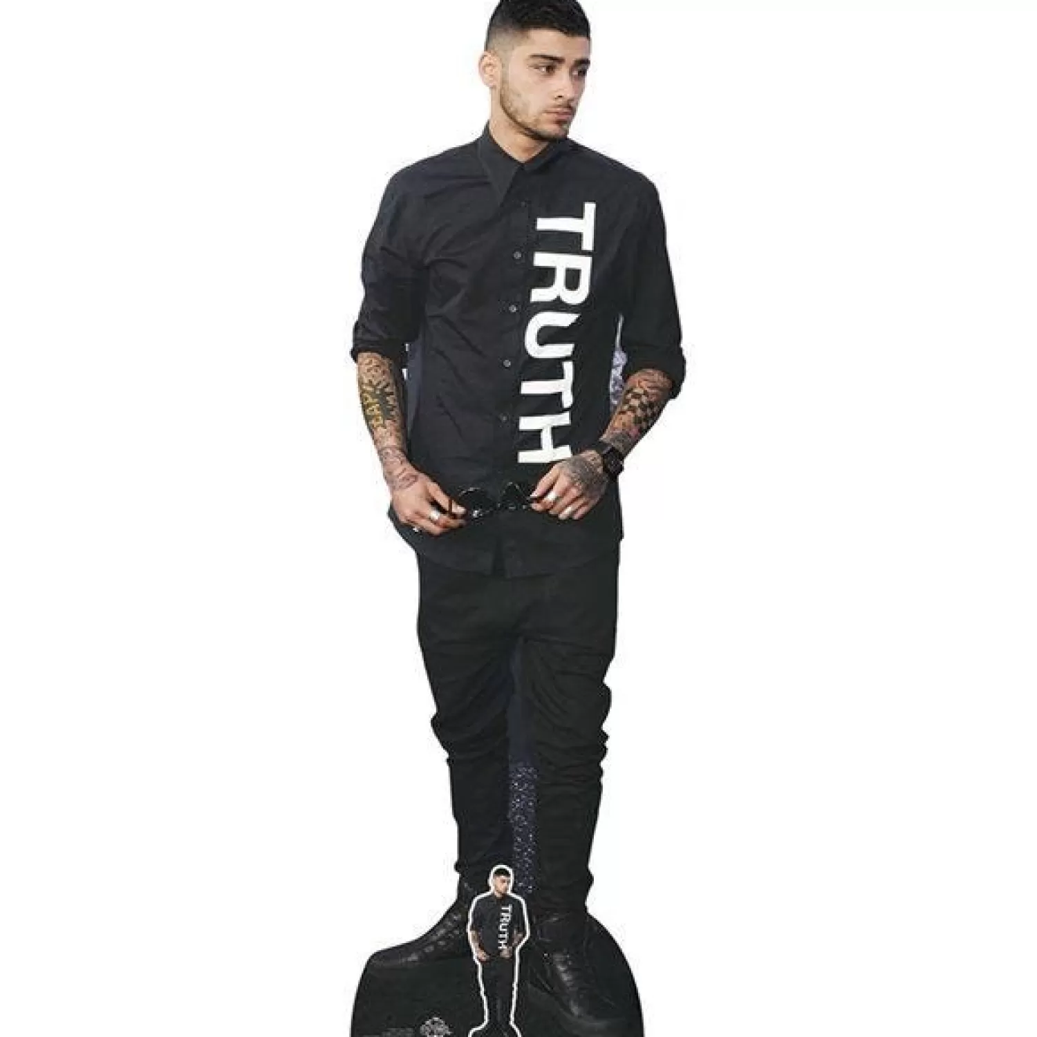 Fashion Party Delights Zayn Malik Black Outfit Cardboard Cutout - 176Cm X 56Cm