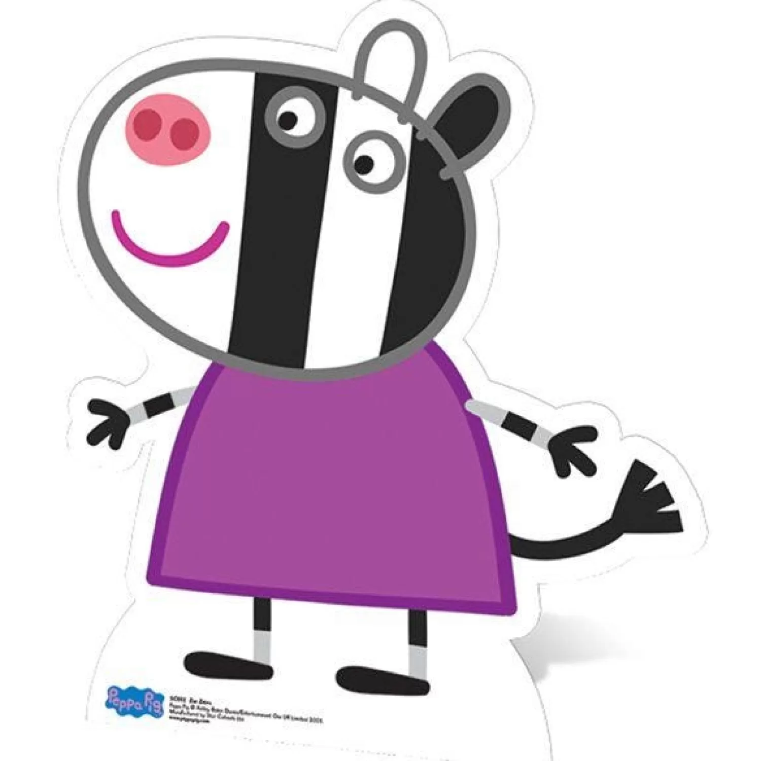 Hot Party Delights Zoe Zebra Peppa Pig Cardboard Cutout - 68Cm X 60Cm